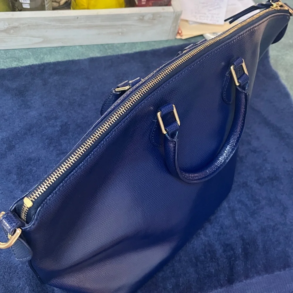 Dooney & Bourke Dark Royal Leather Large Tote - Picture 9 of 16
